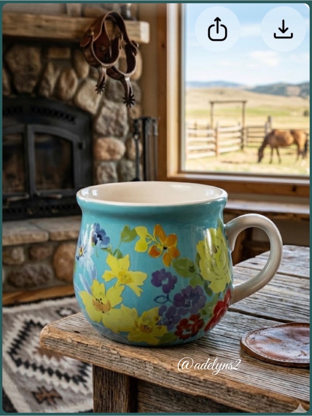 Rare! Buy Now! 🌺 EUC Pioneer Woman QVC Rare Belly Mug/Cup, Qty 1, Teal Blue - Picture 3 of 10